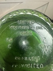 Vtg United Vintner&rsquo;s 4555 Half Gallon Green Glass Bottle Established-Asti-1881 1