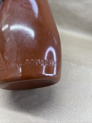 Vintage Lancers Ceramic Wine Bottle Vase Stoneware Portugal Glazed Red/Brown 9&Prime;H