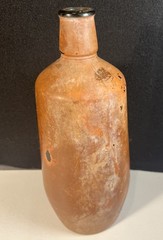 Vintage J.M. Da Fonseca Portugal Embossed Amber Wine Bottle 9” Rustic Bar Decor