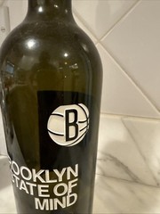 Brooklyn Nets NBA Super Rare Etched Empty Wine Bottle 2020 – MINT CONDITION