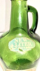 Vintage Chateau Luzerne 4 Liter Large Green Glass Wine Jug Bottle 13” Decor