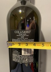 Large 5 Liter 2005 Banfi Col Di Sasso Glass Wine Bottle 21” Tall ( 110mm ) Italy