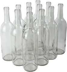 750ml Clear Wine Bottles Pack of 12 W5 Bordeaux Liquor Bottles 750 ml Empty
