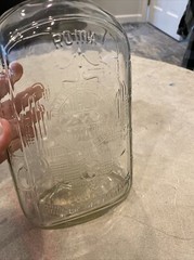 Vintage One Half Gallon Owens-Illinois Clear Glass Wine Embossed Quality Control