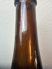 VTG Amber Brown Glass Bottle ~ Affentaler Wine, Germany ~ Embossed Monkey, 35cL