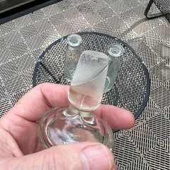 Vintage Glass Wine/Liquor Bottles (pair)