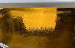 Decorative Amber Brown Flat Pressed Wine Bottle 12”x4.25”