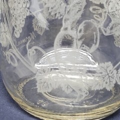 Vintage Paul Masson Wine Carafe 1988 Norman Kosarin Etched Cherub Vines Grapes