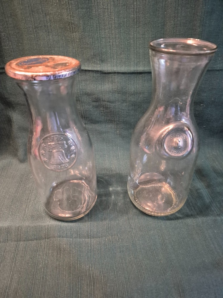 Vintage Paul Masson Since 1852 Glass Carafe Decanter Wine/Milk Bottle 9.5&Prime; Tall