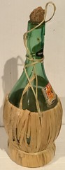 Vintage 1973 BRUNI CHIANTI GREEN BOTTLE STRAW WRAP Casa Vinicola Bruni 12” empty