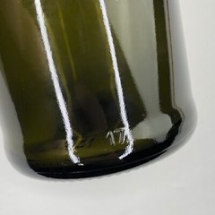 Vintage Dark Green Wine Bottle 9” Tall Empty 37.5 cl 90 mm