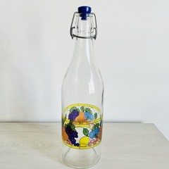 Vintage Avir Fruit Stained Glass Wine Bottle Made In Italy 12”