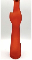 Happy Cat Orange Glass Empty Wine Bottle German Reisling Decorative Vase/Bottle