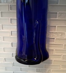 Vintage Cobalt Blue Glass Cat Bottle – Moselland Happy Cat German Riesling