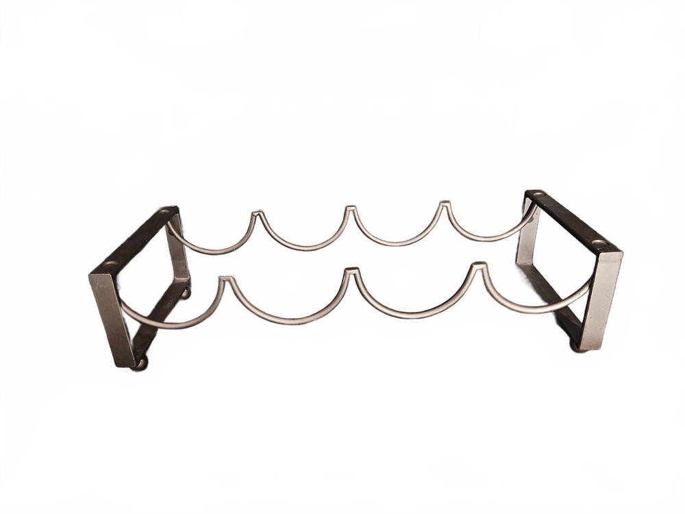 4 Bottle Stackable Metal Wine Rack Dark Bronze Brown Metal Countertop Holder