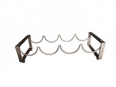 4 Bottle Stackable Metal Wine Rack Dark Bronze Brown Metal Countertop Holder