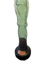 MIDCENTURY ITALIAN 32&Prime; GREEN GLASS VTG CHIANTI WINE BOTTLE STANDING WOMAN