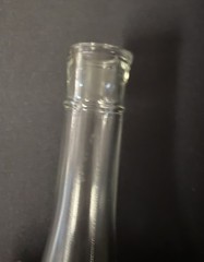 Vintage French Modele Depose Long Necked Glass Bottle – Floral Design