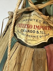 VINTAGE Empty 1951 Chianti Wine Bottle With Rattan Wrap Pint Bottle!