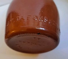 JM Da Fonseca Azeitao Portugal LANCERS Rust Brown Painted Glass 9&Prime; Wine Bottle