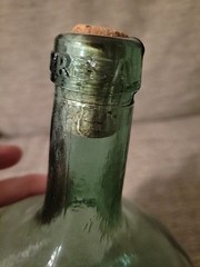 Vtg VIRESA Green Blue 10&Prime; Wine Jug Viresa Glass Bottle Carbon Demijohn Terrarium