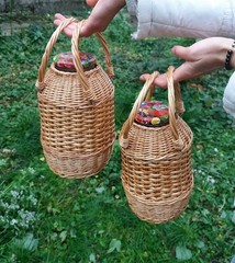 Wicker Demijohn Bottle Glass 101 fl oz, Picnic Wine, Juice Bottle Decorative