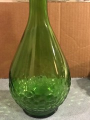 Vintage Embossed Grapes Green Glass Half Gallon Wine Bottle ~ EMPTY