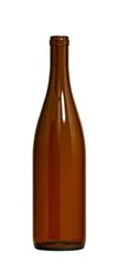 750ml Glass California Hock Wine Bottle Flat-Bottomed Cork Finish – Case Amber