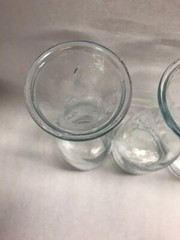 6 pc Vintage clear glass restaurant wedding flower vase Made ITALY Lg 10.5 in