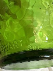 Vintage 1970s Gallo Flavor Guard Glass 4/5 Qt Green Wine Bottle Grapes