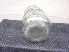 VINTAGE 5 GALLON WINE -WATER BOTTLE -JUG 22 x 10 in HEAVY EMBOSSED GLASS -XX 8 A