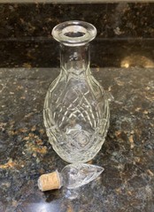Vintage Diamond Cut Glass Decanter London Winery Limited EMPTY Clear Glass