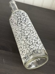 Vintage Printed Designs Artwork Wine Bottle
