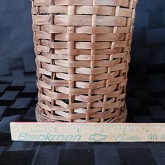 Vtg 2L European 16&Prime; Wicker Covered Demijohn Bottle w/Baled Porcelain Stopper