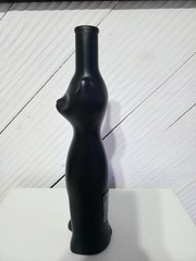 Mosel Black Happy Cat Riesling Wine Bottle Empty 13” Vase Halloween Decor 2003