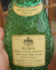 Vintage 1967 Emerald Glass Bottle Antinori Bianco Della Costa Toscana
