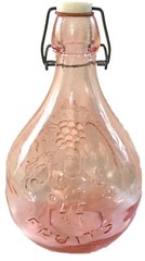 CASADIS MILANO VINTAGE 10&Prime;×7&Prime; JUS DE FRUIT PINK GLASS WINE DECANTER JUG 2 Liters