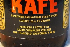 Vintage, Lejon Vin Kafe Grape Wine, Brown Glass Bottle with Cap, 4/5 QT, Empty