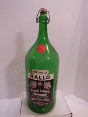 Vintage Rare Imported Rallo Black Label Wine Marsala Italy Green 1 Gallon Bottle
