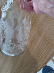 2 Vintage Paul Masson carafes/ 1 etched/1 plain marked since 1852
