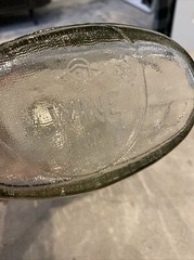 Vintage One Half Gallon Owens-Illinois Clear Glass Wine Embossed Quality Control