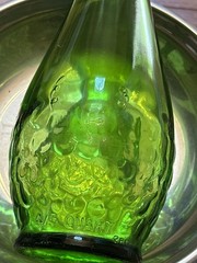 Vintage 1970s Gallo Flavor Guard Glass 4/5 Qt Green Wine Bottle Grapes