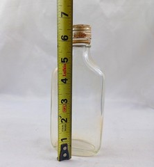 Clear Glass Gallo Wine Bottle Vintage Flask Metal Lid 2/5 Pint