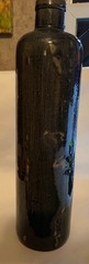 Salt Glazed Beameister Wine Bottle 11.25 Tall Dark Green, Ivory & Black 1960-70s