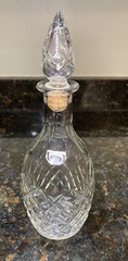 Vintage Diamond Cut Glass Decanter London Winery Limited EMPTY Clear Glass