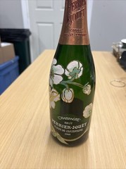Vintage Perrier-Jouet Fleur De Champagne Bottle~1976~Hand Painted Flowers~Empty~