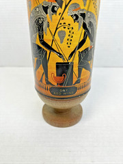Vintage Greek Wine Bottle Amphora Style National Wine Faux Wood Frame Greece