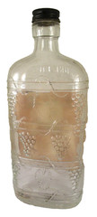 REX BRAND CALIFORNIA WINE SHERRY ONE PINT EMBOSSED GLASS BOTTLE YOUNGSTOWN OH