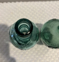 Vtg Cantine Vaselli Orvieto Clear Blue Green Wine Bottle 6&Prime; tall Orvieto