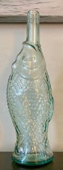 Light Aqua Pescevino Fish Wine Bottle